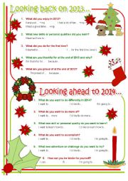 English Worksheet: Looking Back on 2013 and Ahead To 2014