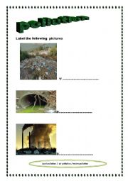 English Worksheet: pollution