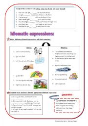 English Worksheet: phrasal verbs and idioms part 2 