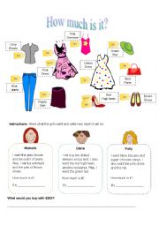 English Worksheet: How much is it? (Girls)