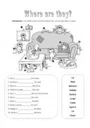 English Worksheet: Where are they?