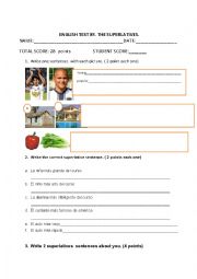 English Worksheet: superlatives