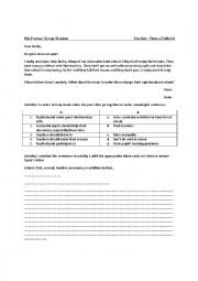 English Worksheet: 8th forms writing worksheet