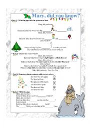 English Worksheet: Song_ Mary did you know