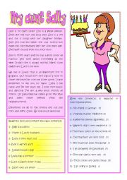 English Worksheet: My aunt Sally