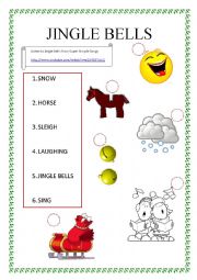 English Worksheet: Jingle Bells from Super Simple Songs