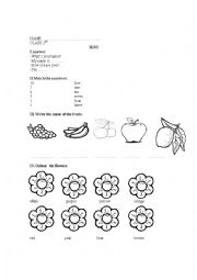 English Worksheet: TEST 2nd grade