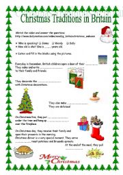 English Worksheet: Christmas Traditions in Britain 