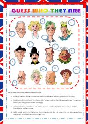 English Worksheet: GUESS WHO THEY ARE - DESCRIBING PEOPLE