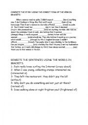 English Worksheet: Infinitives and gerunds