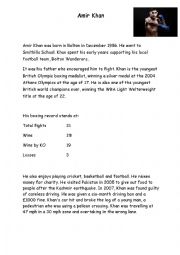 English Worksheet: Amir Khan