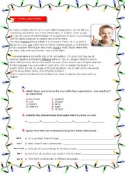 English Worksheet: Reading Comprehension