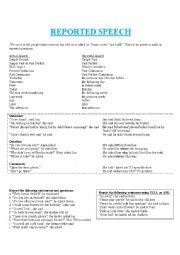 English Worksheet: Reported Speech -