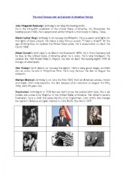 English Worksheet: Reading : the most famous men and women in American history