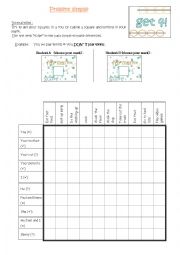 English Worksheet: Present simple - get 4 in a row game