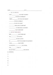 English Worksheet: Auxiliary Do and Does