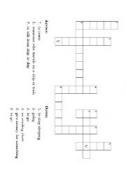 English Worksheet: Around the World in Eighty Days Chapter 4 (Starter Dominoes) crossword puzzle