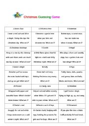 English Worksheet: Christmas Guessing