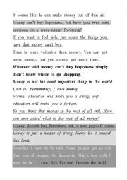 Money Quotes -Sentence Scramble Cut Out