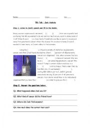 English Worksheet: TED Talk Lesson - Jack Andraka
