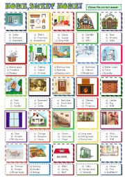 English Worksheet: Home, sweet home! :multiple choice activity 