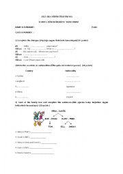 English Worksheet: 9th grade english exam