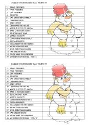 English Worksheet: regular and irregular verbs for CHRISTMAS