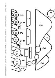 English Worksheet: Numbers and colours