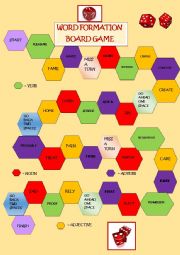 English Worksheet: Word Formation Board game