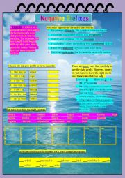 English Worksheet: Negative Prefixes