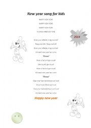 English Worksheet: New year song 
