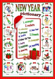 English Worksheet: New year pictionary