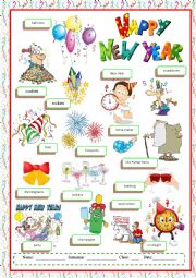 English Worksheet: Happy New Year vocabulary