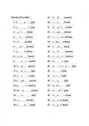 Vocabulary Revision Game 1