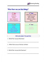 English Worksheet: skimming Reading