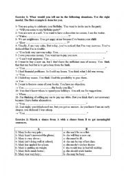 English Worksheet: Modals Practice