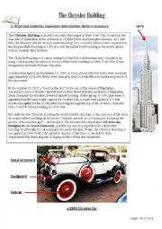 English Worksheet: The Chrysler Building
