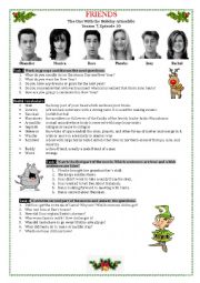 English Worksheet: Friends - The One With the Holiday Armadillo (Christmas)