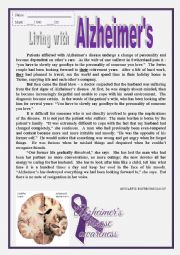 Living with Alzheimers  READING Comprehension