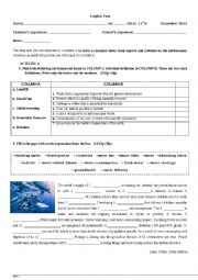 English Worksheet: Test on Environment 11th form