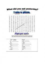 English Worksheet: past tense crossword puzzle