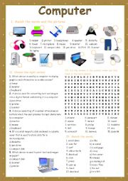 English Worksheet: Computer