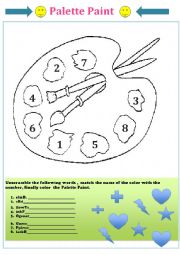 English Worksheet: Palette Paint