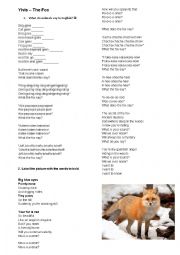 English Worksheet: Ylvis - The fox