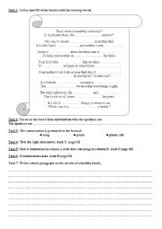 English Worksheet: 3rd form module1 Lesson1
