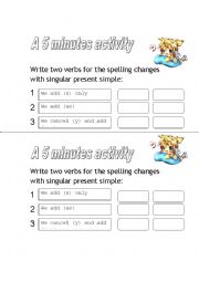 English Worksheet: present simple plenary