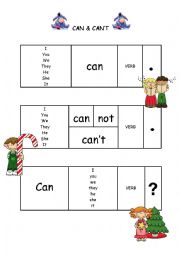 English Worksheet: can & cant (ability)