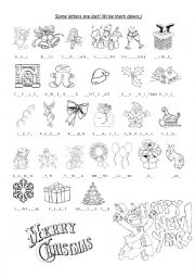 English Worksheet: ChristmasNew Year vocabulary