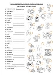 English Worksheet: Unscrumble the Christmas words