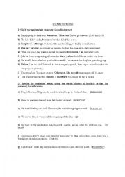 English Worksheet: Connectors